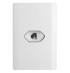 Conjunto RJ45 ( Rede Internet ) 4x2 - Novara Branco Brilhante Cromado